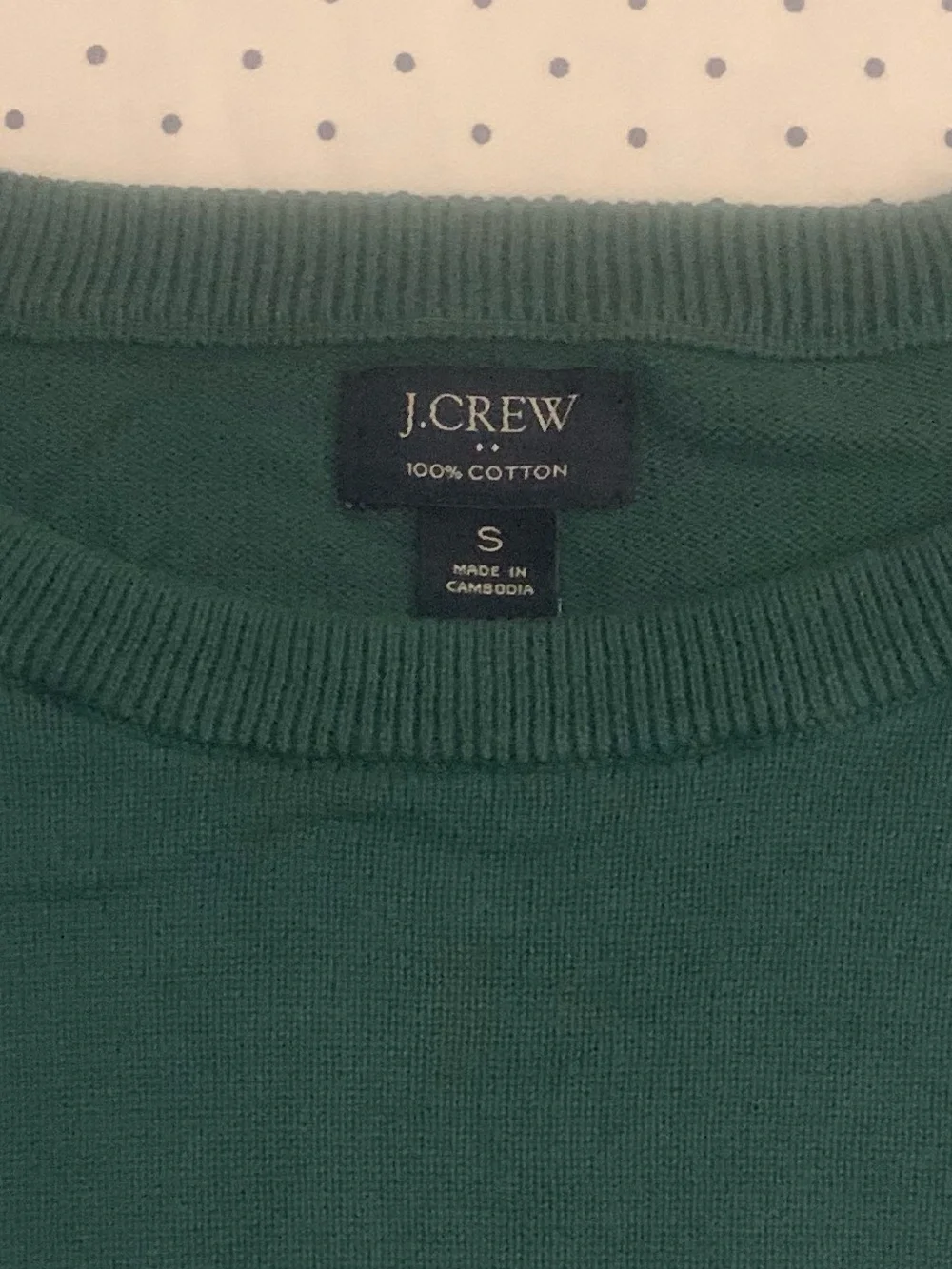 J CREW All Cotton Green Crewneck Sweater